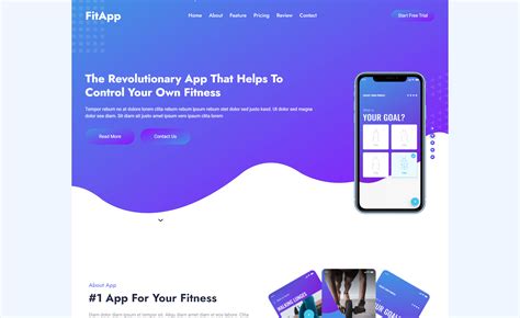 FitApp Responsive Free Bootsrap HTML Landing Page Template