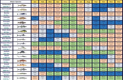 Fishing Time Calendar For Los Cabos 