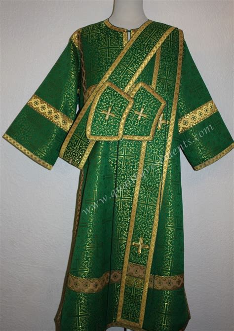 Deacon Orthodox Vestment Greek Style Nonmetallic Brocade Green Etsy