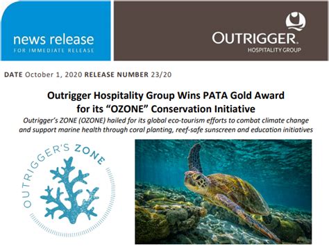 Outrigger Hospitality Group Wins PATA Gold Award PATA Hawaii Chapter