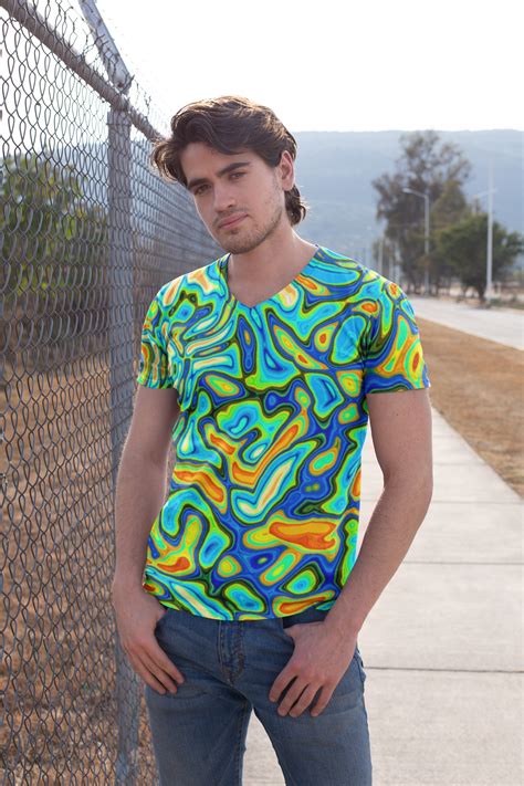 Liquid Colorful Psychedelic Mens Rave Shirt | Etsy | Rave shirts, Rave