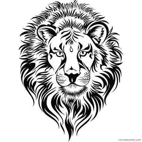 Printable Lion Head Coloring Pages The Three Are Happy That Together