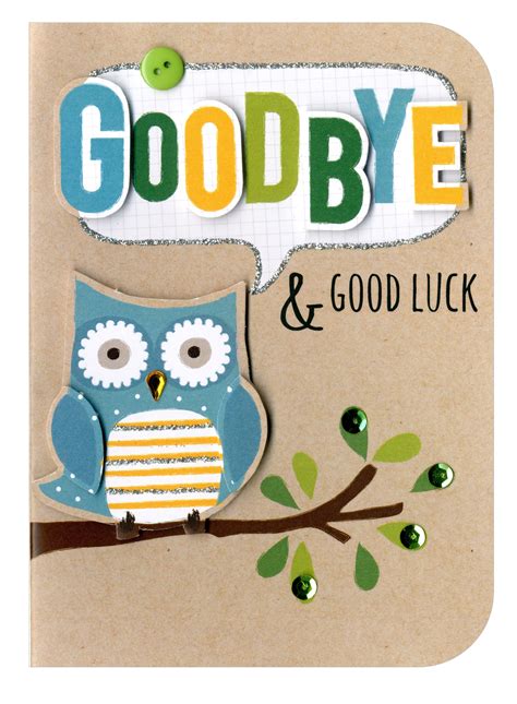 Goodbye & Goodluck Embellished Greeting Card | Cards