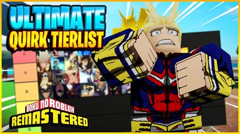 Ranking The Most Overpowered Quirks In Boku No Roblox Tier List YouTube