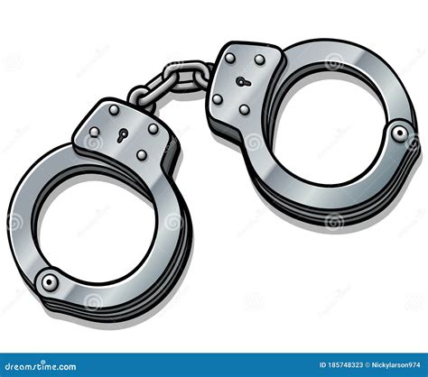 Vector Handcuffs Icon Black Design 125401382