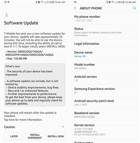T Mobile Galaxy S8 And S8 Receiving Updates With Security Patches