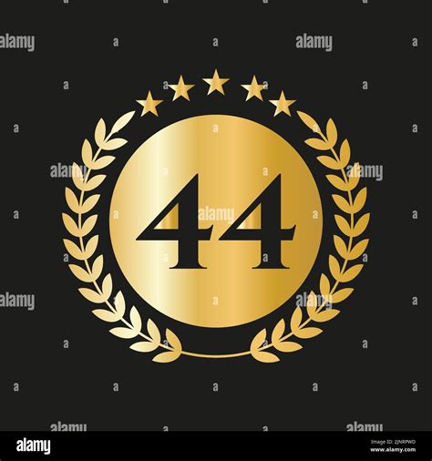 44 Years Anniversary Celebration Icon Vector Logo Design Template With