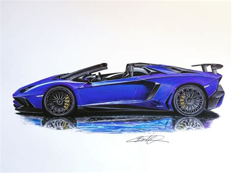 How to draw a lamborghini. Lamborghini Aventador SV - Drawing Supercar By Filo - Draw ...