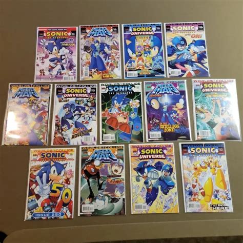Sonic The Hedgehog Mega Man Vf Nm Worlds Collide Complete Set