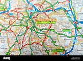 Road Map of Birmingham, England Stock Photo - Alamy