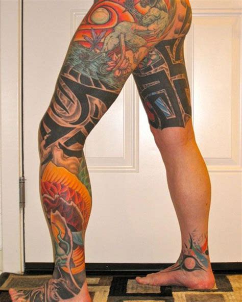 Cool Colorful Full Sleeve Leg Tattoo Ideas Best Leg Tattoos For Men Cool Lower Upper Side