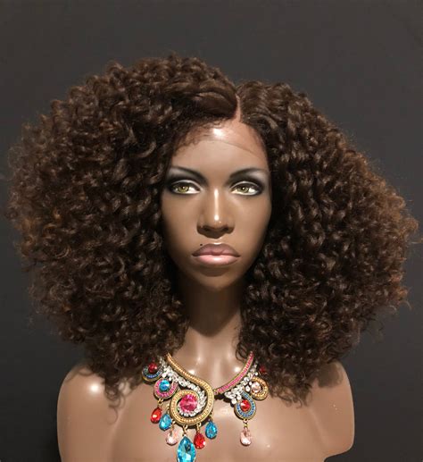 Essence Wigs Brown Bombshell Curly Kink Natural Hair Lace Fr