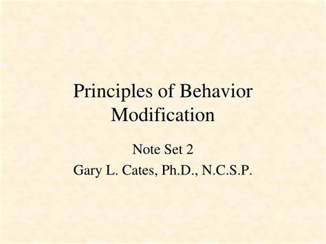 Ppt Principles Of Behavior Modification Powerpoint Presentation Free