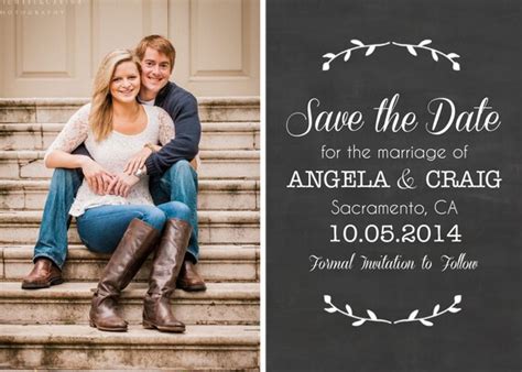 Save The Date Wedding Invitation Customized Rustic Vintage