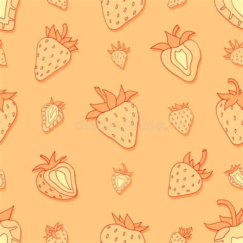 Seamless Pattern Set Red Strawberries Stock Vector Illustration Of