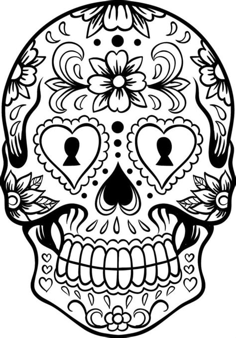 Sugar Skull Coloring Pages Coloringlib