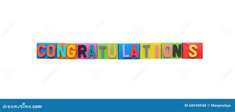 The Colorful Font Of Congratulation On Paper Box Isolated On White
