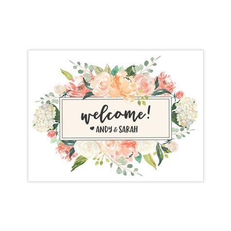 Floral Welcome Stickers Brown Paper Crafts