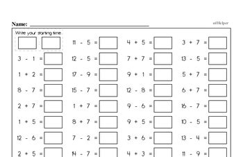 These grade 1 math worksheets are made up of horizontal addition questions, where the math questions are written left to right. First Grade Math Worksheets - Free Printable Math PDFs | edHelper.com