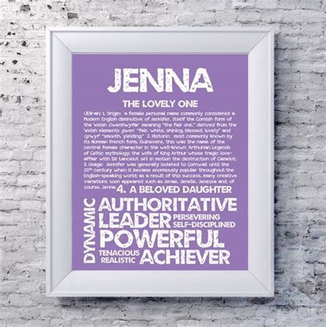 jenna personalized name print typography print detailed name definitions numerology