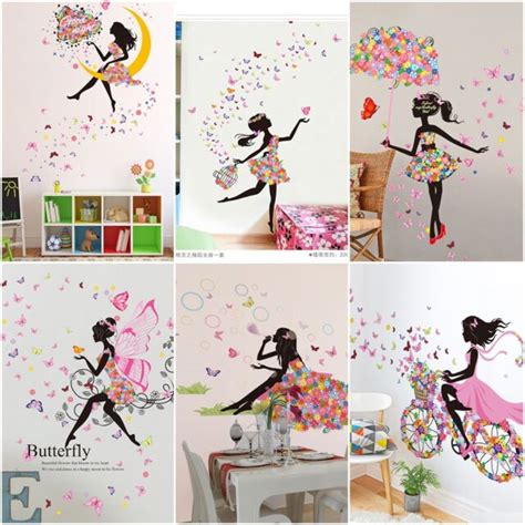 Cute Diy Lovely Girl Art Wall Stickers For Kids Rooms Pvc Wall Decals