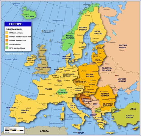 Map Of Europe With National Boundaries