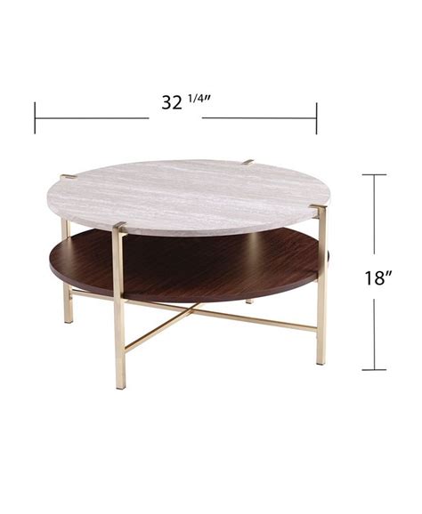 Southern Enterprises Valera Round Faux Marble Cocktail Table Macy S