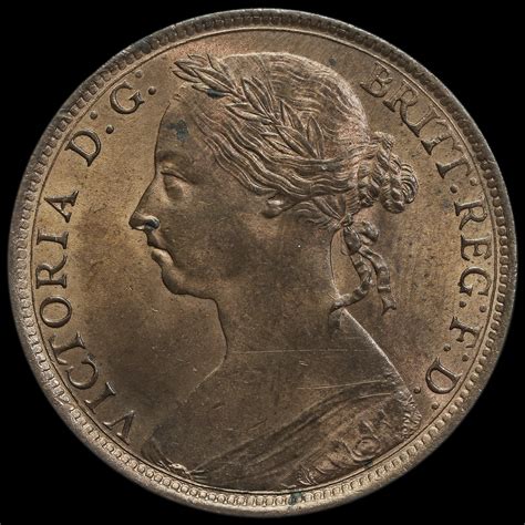 1890 Queen Victoria Bun Head Penny Unc