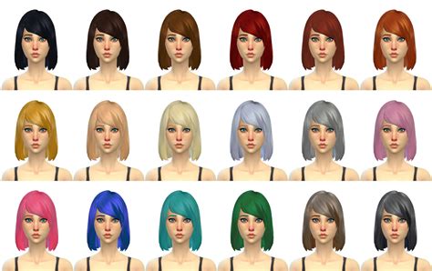 My Sims 4 Blog Strange Hair In 18 Colors For Females By Simduction