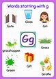 Free Printable words that start with G Worksheet - About Preschool