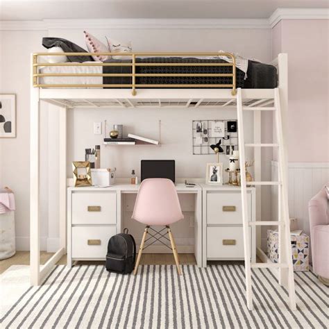 Home In 2020 Bed For Girls Room White Loft Bed Loft Beds For Teens
