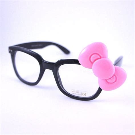 hello kitty bow geek glasses by tequilastar on etsy