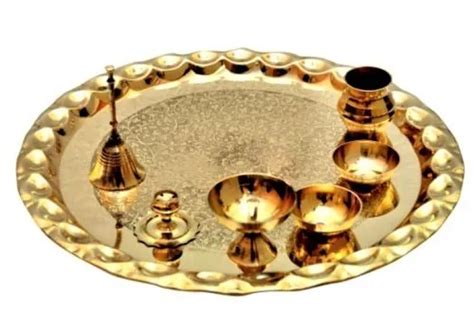 Golden Inch Round Polished Finished Brass Thali For Pooja Purpose At Best Price In Thane