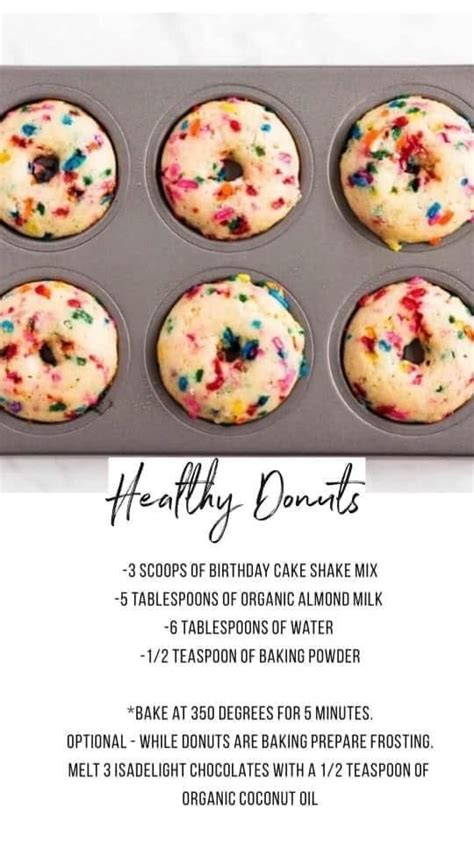 It's definitely a shake you'll enjoy after a. Birthday cake donuts | Isagenix shake recipes, Herbalife shake recipes, Protein shake recipes