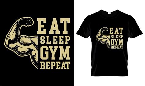 Premium Vector Eat Sleep Gym Repeat T Shirt Design Template