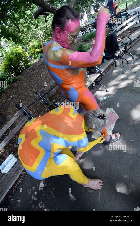 Bodypainting Day Nyc At Washington Square Park Hi Res Stock Photography