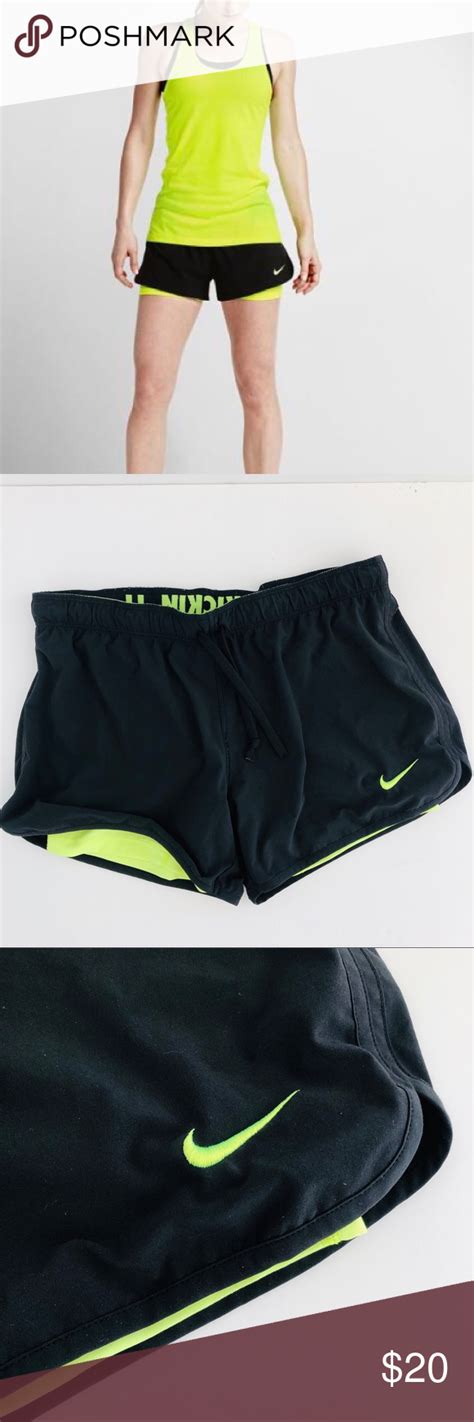 Nike 2 In 1 Flex Training Shorts Black And Neon Running