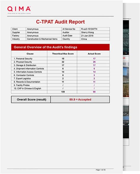Supplier management solutionsturn your supply chain into a competitive advantage. C-TPAT Audit Sample Report - Supply Chain Risk Assessment ...