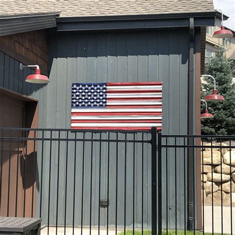 Corrugated Metal Flag Rustic American Flag Barn Metal Etsy In 2021