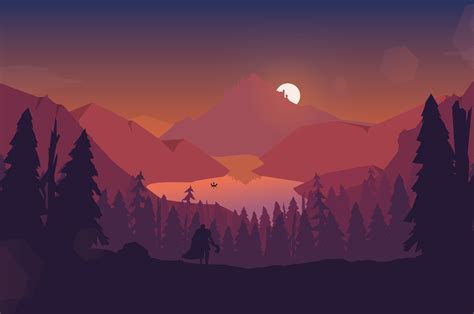 2560x1700 Lake Forest Mountains Illustration 4k Chromebook Pixel Hd 4k