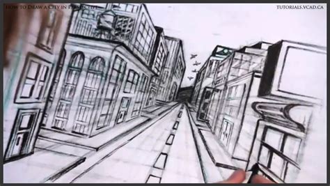 City In One Point Perspective Learn How To Draw Free