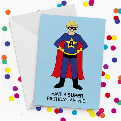 Customize free birthday invitation cards and free ecards! Design Your Own Superboy Personalised Birthday Card By Nickynackynoo | notonthehighstreet.com