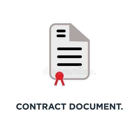 Contract Document Signature Document Icon Stock Vector Illustration