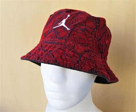 Vintage Rare Michael Jordan Reversible Bucket Hat Air Jordan Jump Logo