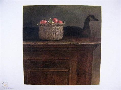 Andrew Wyeth Gravure Print Apples In Basket Wolf Rivers Maine