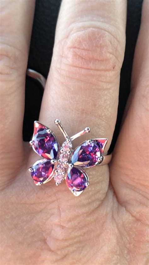 Sterling Silver Amethyst Butterfly Cz Ring Dreamland Jewelry Silver