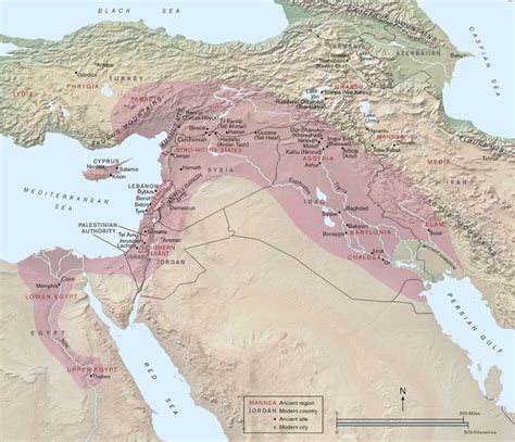 Mapa do império assírio em sua maior extensão durante o reinado de