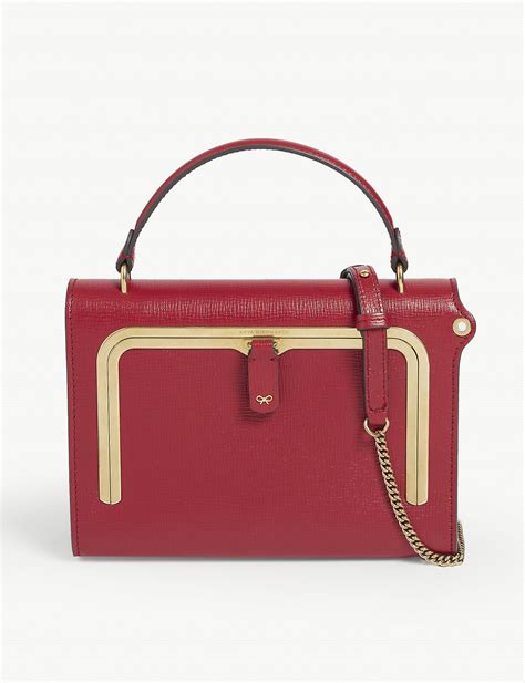 Anya Hindmarch Leather Small Postbox Bag In Red Save 23 Lyst