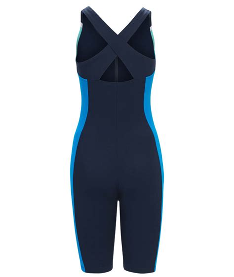 Aquashape Womens Zip Front Color Block Aquatard Swimsuit 5000sld