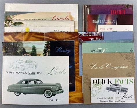 Group Of 1940s 50s Lincoln Brochures Matthew Bullock Auctioneers